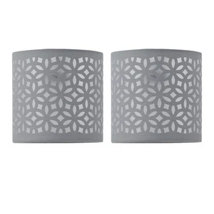 2er Set moderner grauer lasergeschnittener 15 cm Tischlampenschirm Lampenschirme - Bild 1 von 6