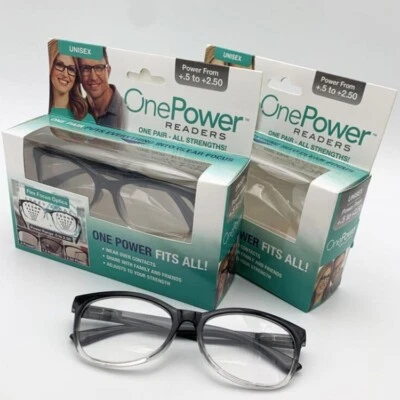 2 x One Power Auto Focus Presbyopi Reading Glasses Readers Adjustable 0.5-2.5 + - image 1 of 4