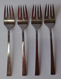 International EVANGELINE Decorator Stainless Silverware Flatware 4 Salad Forks - Picture 1 of 4