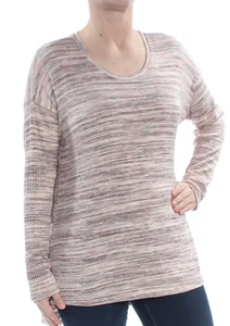 Style & Co Women's Petite Medium PM Beige Striped Knit Long Sleeve Sweater #37 - Picture 1 of 2