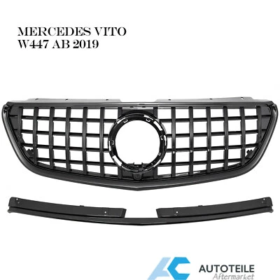 Kühlergrill GT Panamericana Grill Schwarz Glanz für Mercedes Vito W447 ab 2019 - Bild 1 von 4
