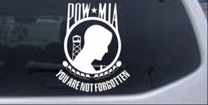 POW MIA Not Forgotten Closed Car or Truck Window Laptop Decal Sticker - Foto 1 di 32