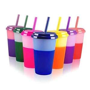 Color Changing Cups Tumblers with Lids & Straws for Kids - 7 7 Piece Set - Picture 1 of 7