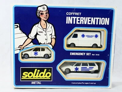 solido coffret ref 7019 Coffret Intervention Set Peugeot Citroën Ambulance - Photo 1/4