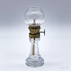 Vintage Öllampe aus Glas mit Messing-Fassung Made in Hong Kong | 11,5cm