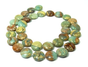 😏 Schlangenhaut Jaspis Münzen in 8x4 mm oder 12 x5 mm Edelsteinperlen Strang 😉 - Picture 1 of 3