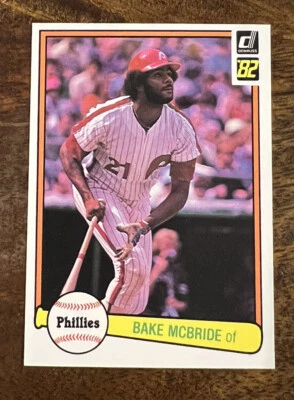 1982 Donruss Philadelphia Phillies Baseball Card #497 Bake McBride - Image 1 of 2