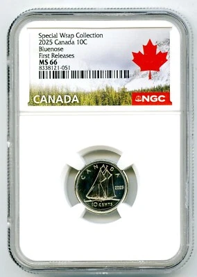 2025 CANADA 10 CENT NGC MS66 SPECIAL WRAP COLLECTION DIME FIRST RELEASES - Image 1 of 2