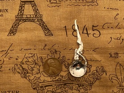 令人惊叹的艺术装饰艺术裸体纯银盐勺扇贝壳 — 第 1/2 张图片