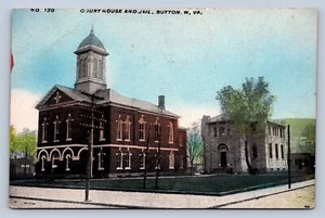 J87/ Sutton West Virginia Postcard c1910 Court House and Jail Building 261 - Picture 1 of 4
