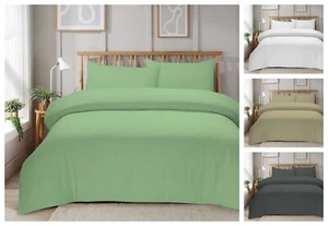 Luxuriöse 200TC 100 % ägyptische Baumwolle Streifen Bettdecke Quilt Bezug Kissenbezug Set - Bild 1 von 14