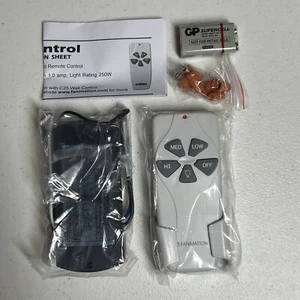 Fanimation 5-Button Fan Remote Wall Control White C4 3 Speed Fan Controller - Picture 1 of 8