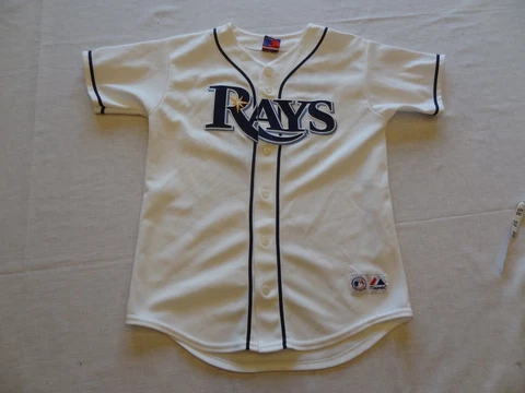 Majestic Tampa Bay Rays MLB Jersey Youth XL Carl Crawford Baseball Cover