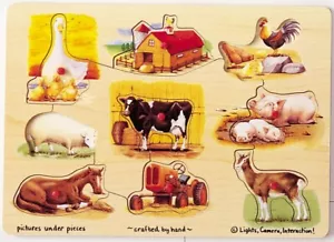 Melissa & Doug Farm 9-piece Peg Puzzle (NEW) 85 - Picture 1 of 1