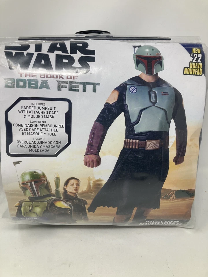 Jazwares Star Wars Book Of Boba Fett Adult Costume Size 32-34 Muscle Chest