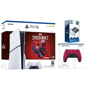 Sony PS5 Slim Disc Spider-Man 2 with Extra Controller and Surge Wireless Keypad - Picture 1 of 32