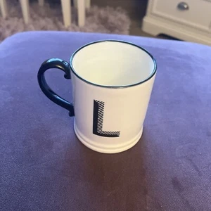 M&S black & white china mug ( Initial L) - Picture 1 of 10