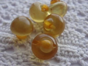 Vintage Bakelite Buttons Apple Juice Chunky Ball Round Sphere Drilled  1/2" AG - Picture 1 of 3