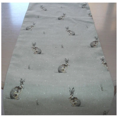 SMALL Table Runner 36" Hartley Hare Natural Beige Brown Rabbits 90cm 3ft - Image 1 of 3