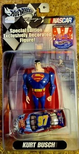 NEW HOTWHEELS RACING NASCAR KURT BUSCH SPECIAL EDITION SUPERMAN CAR! S194 - Picture 1 of 2