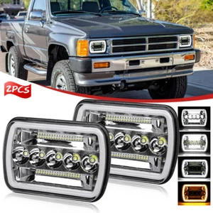 Fit Toyota Hilux 88-97 Pickup 82-95 Pair 5x7" / 7x6" Led Headlights Hi-Lo Beam - Picture 1 of 15