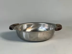 Mid Century Stainless Steel & Teak Bowl removable handles Gense Sweden - Picture 1 of 8