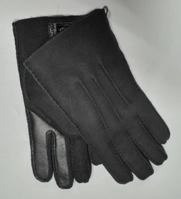 Guantes de invierno UGG 3 puntos negros de piel de oveja de piel de oveja para hombre pantalla táctil NUEVO grandes Foto 1 de 4