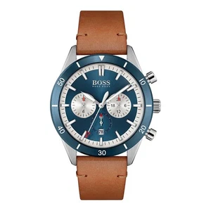 HUGO BOSS MENS SANTIAGO CHRONO WATCH HB1513860 BLUE DIAL - WARRANTY -RRP 299.00 - Picture 1 of 3