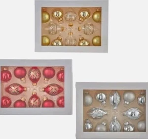 Kurt Adler Glasornamente in Gold, Silber und Rot, je 1 Schachtel (GG1019) # 3 - Bild 1 von 4