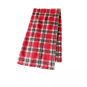Magnolia Boutique Red Black Plaid Wool Blend Blanket Throw - Picture 1 of 5