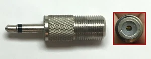 RARE VINTAGE 3.5mm TS Mono Male to F-Type Female Adapter Screw Type RCA Ampex - Picture 1 of 1