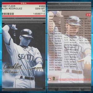 1997 Fleer #499 Alex Rodriguez CHECKLIST - Mariners PSA 10 GEM MINT POP 6 - Bild 1 von 3
