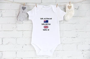 Australia Baby Grows-50 % UK 50 % Australia 100 % Me-AU01 - Picture 1 of 10