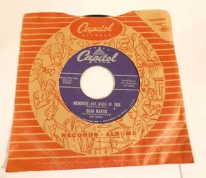 DEAN MARTIN 45 RPM CHANGE OF HEART & MEMORIES ARE MADE OF THIS CAPITOL RECORDS - Picture 1 of 4