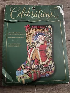 Bucilla CHRISTMAS PRESENCE Santa Claus 18" Stocking Kit 84024 Counted X Stitch - Picture 1 of 10