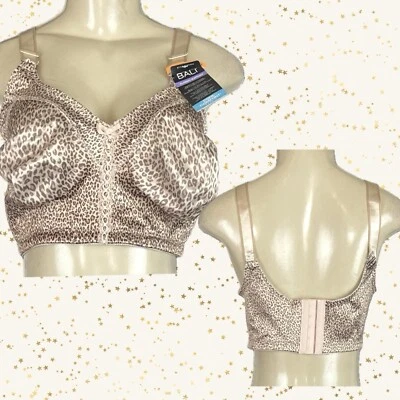 Sujetador cómodo inalámbrico Bali 42DD marrón-beige estampado animal doble soporte clásico Foto 1 de 4