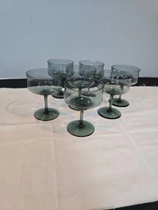 Set of 7 Lenox Crystal Silver Mist Blue Gray Champagne/Tall Sherbet Glasses 5" - Picture 1 of 17