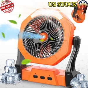 Portable Misting Fan W/ Light 10000mAh Battery 250ml Water Tank Outdoor Use - Picture 1 of 7