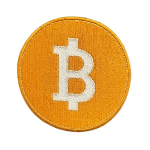 Criptomoneda Digital Nuevo Logotipo Bitcoin Parches Bordados Dorados Hierro sobre Costura - Imagen 1 de 2