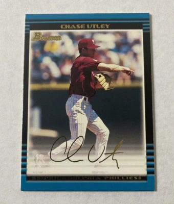 Tarjeta de béisbol 2002 Bowman Gold #264 Chase Utley - Philadelphia Phillies Foto 1 de 4