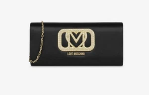 JC4296PP01 CLUTCH IN RASO SPARKLING HEART LOGO MOSCHINO - Picture 1 of 1