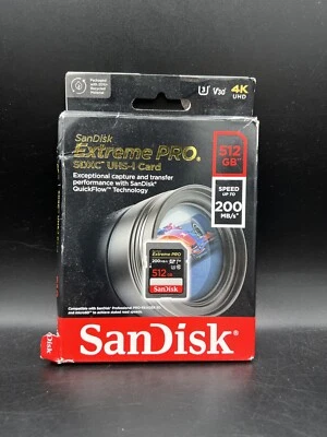 SanDisk ExtremePRO 512GB Class 10 - SDXC UHS-I Memory Card - SDSDXXD-512G-GN4IN - Image 1 of 3