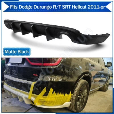 Fits 11-22 Dodge Durango R/T SRT Hellcat Rear Bumper Diffuser Lip Matte Black PP Foto 1 de 4
