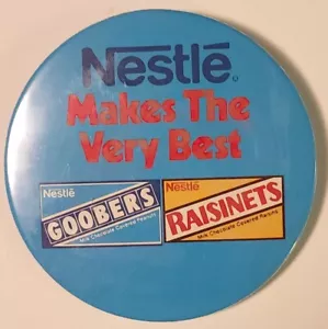 Nestle Goobers Raisinets 1990s Button Pin Pinback Vintage movie theater candy - Picture 1 of 7