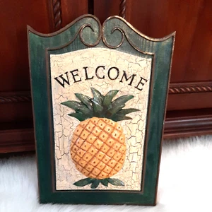 Willkommensplakette Jägergrün mit Ananas 15Lx11W - Bild 1 von 3