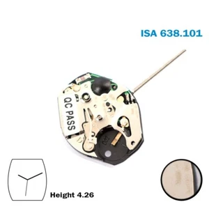 ISA 638.101 SWISS MADE Uhrwerk, ohne Scheibe, 3 Zeiger. - Bild 1 von 4