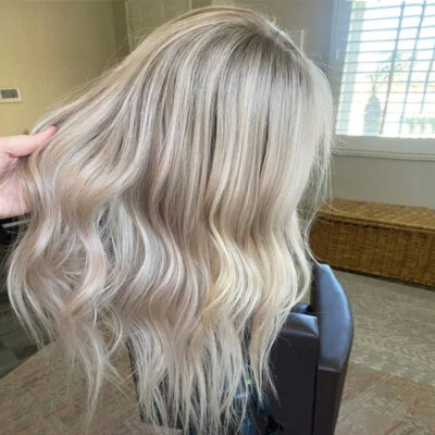 Platinum Blonde 13x4 Lace Front Wig Wavy Wig for Women 100% Human Hair  - Image 1 of 4