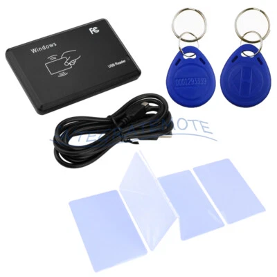 Smart USB RFID IC/ID Card Reader NFC Read Write 13.56MHz 125KHz + Card + Key Tag - Bild 1 von 4