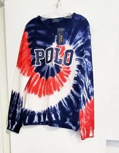 Polo Ralph Lauren Mens Tie Dye Terry Sweatshirt Multi Sz L - NWT - Picture 1 of 1