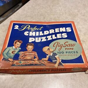 1940s Vintage "PERFECT CHILDRENS PUZZLES" No. 41~~2 in original box, complete